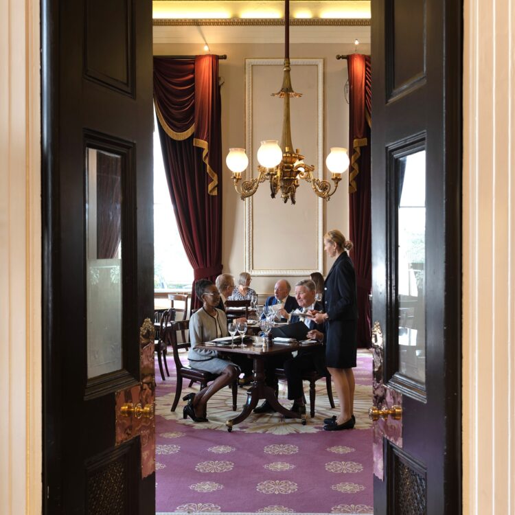 View from entrance to members dining room